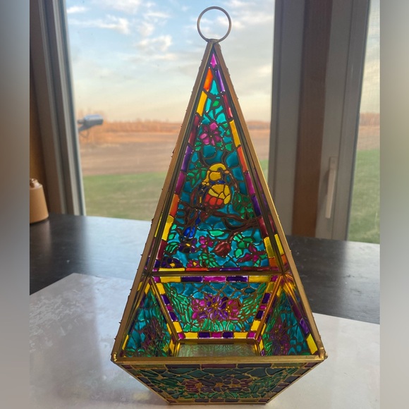 Hand-Painted Stained Glass Lantern - Picture 2 of 3